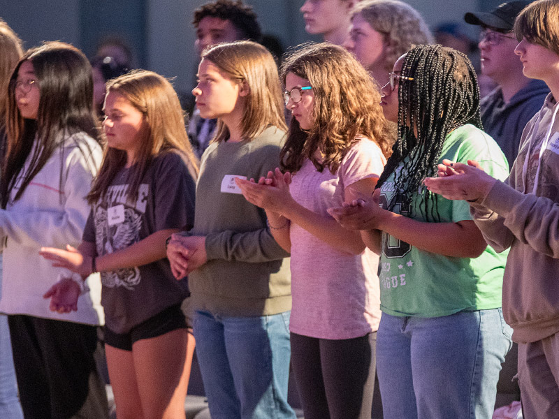 Group of youth together worshiping