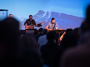 Worship service at Redemption Bible Chapel