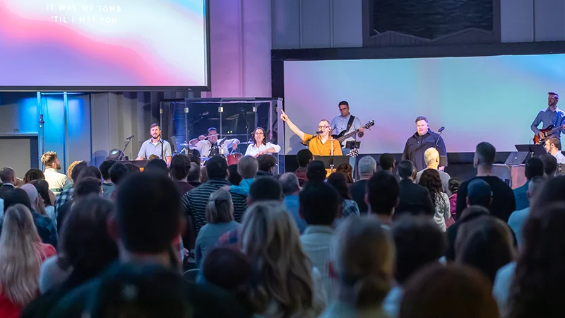 Sunday morning worship service at Redemption