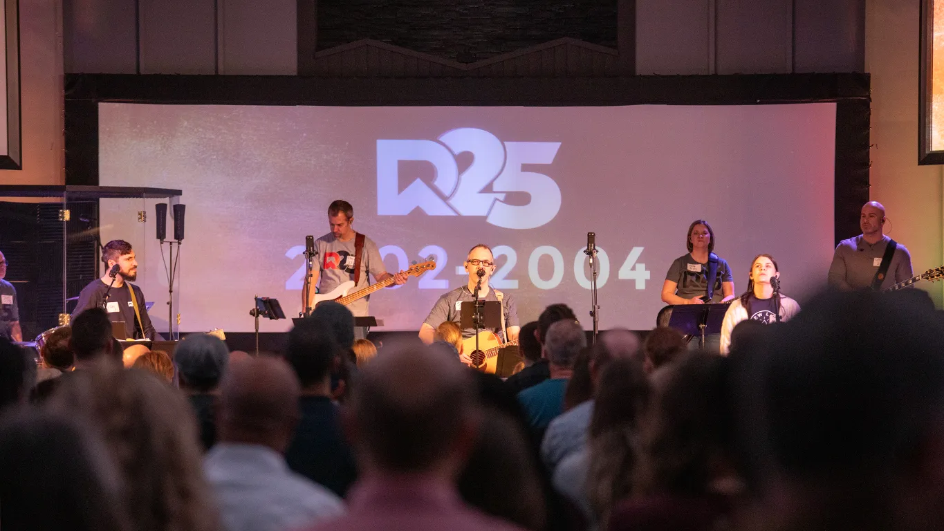 Worship during the 25 anniversary service at Redemption Bible Chapel