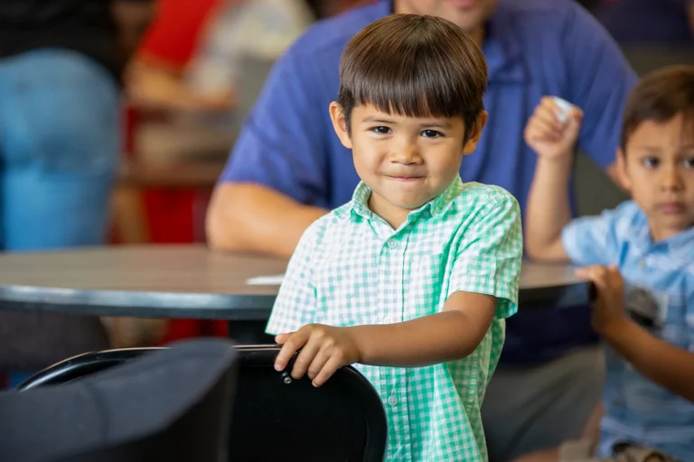 A boy smiling