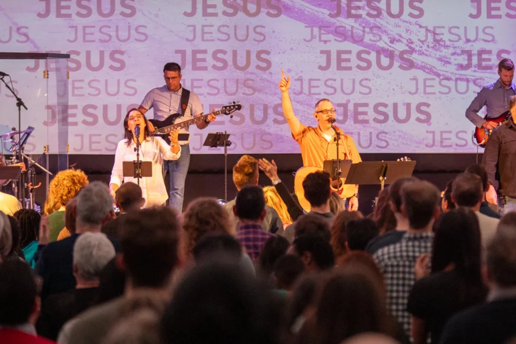 Steve leading worship at Redemption Bible Chapel