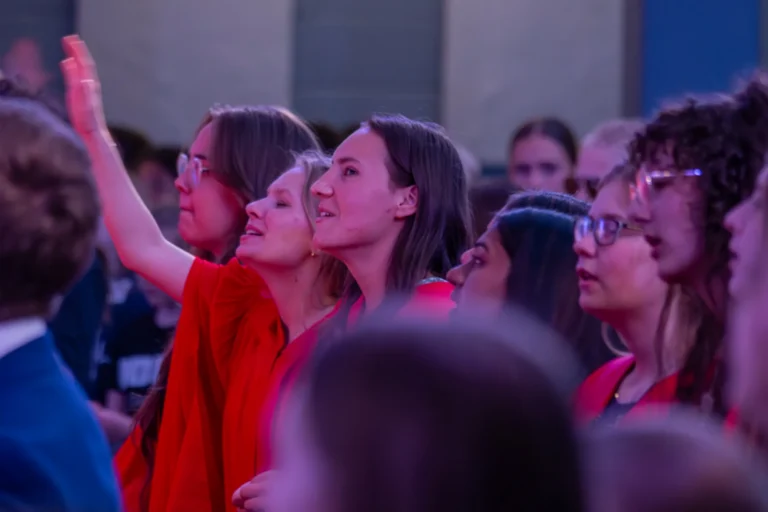 Youth singing praise